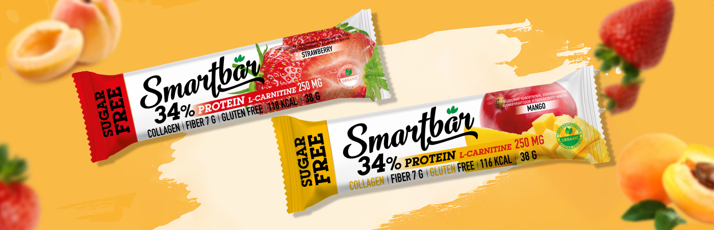 Батончики перед тренировкой. Батончики СМАРТБАР. Протеиновые батончики СМАРТБАР. Злаковый батончик SMARTBAR Energy с клюквой и абрикосом с экстрактом гуараны, 25 шт. Батончик мюсли с гречкой и клюквой SMARTBAR Slim, 25гр.