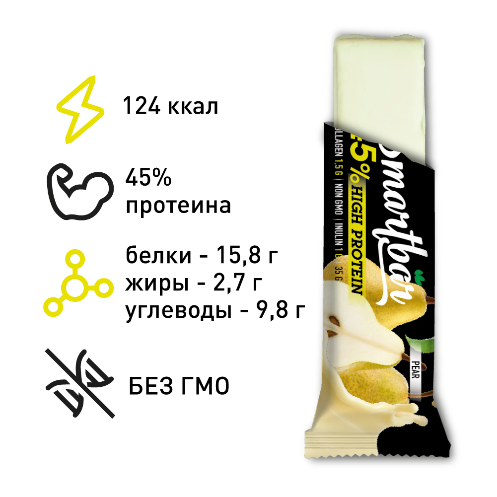 Батончик протеиновый SmartBar Protein Pro "Грушевый" с высоким ...