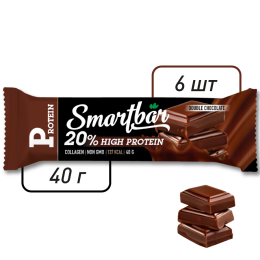 Батончик протеиновый Smartbar Protein "Двойной шоколад в темной глазури", 6 шт. х 40 г